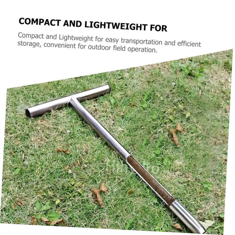 Stainless Steel Soil Sampler Probe With T Handle For Lawn Garden And Farm Easy To Use Pro Grade Sampling Tool on grass