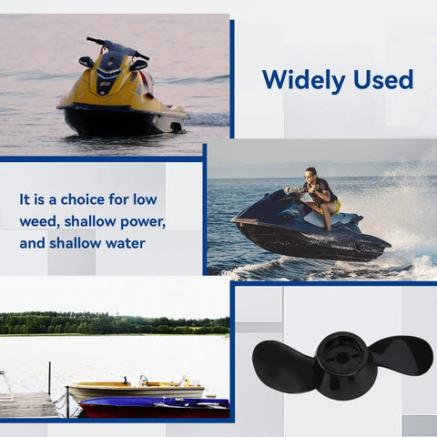 Two Blade Thickened Plastic Outboard Propeller Upgrade For 12V And 24V Motors, 8mm Inner Hole, 5.7in Overall Length, 0.1in Pin Diameter, Marine Grade Lightweight Propeller For Reliable Boat Power