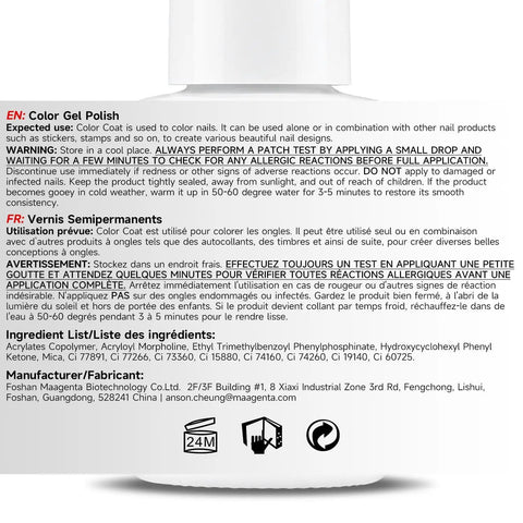 HEMA Free Cruelty Free Vegan Christmas Gel Nail Polish Kit With 6 Colors Sparkle Red Blue Glitter Silver White product label
