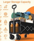 Foldable Wagon Cart With Wheels Lightweight 11 Lb Collapsible Wagon 280 Lb Capacity For Camping Travel Sports Grocery Shopping