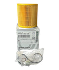 BMW Oil Filter Element Set 11427953129 Premium OEM Quality For Your Ride Fitment with filter on box and installation kit.