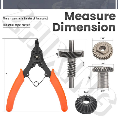 All-in-One Worm Gear Kit For 5Qt And 6Qt Stand Mixers That Keeps Your Home Kitchen Workhorse Running, dimensions shown