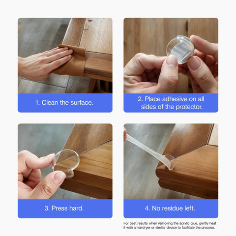 Step-by-step guide to install Clear Corner Protectors For Furniture 12 Pack Super Easy Install Edge Safety Bumpers.