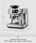 Oracle Jet Espresso Machine With Precise Temperature Right Bean Dosing And Microfoam For Latte Art Four Keys Formula displayed in kitchen