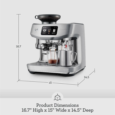Oracle Jet Espresso Machine With Precise Temperature Right Bean Dosing And Microfoam For Latte Art Four Keys Formula displayed in kitchen