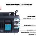 Beast 4 Port Fast Charger For 14.4V And 18V LXT Li Ion Batteries With LED indicators and music reminder on display panel