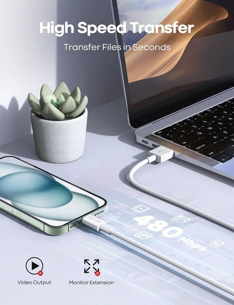 CarPlay USB C Cable For iPhone 17 16 15 Charger Cord 3Ft 6Ft USB A To USB C Fast Charge Cable connects iPhone to laptop