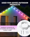 120 Piece Outdoor Light Mounting Brackets Kit For H706ABC H806ABC White With 40 Self Adhesive Wire Clips shown on house exterior