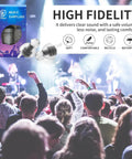 High Fidelity Concert Ear Plugs For Musicians And Festivals, Reusable 23dB Noise Reduction Ear Plugs Made From Soft TPE