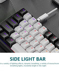 Compact 61 Key Wired Gaming Keyboard With Dope Rgb Backlights Adjustable Brightness And Movement Speed Slick Mechanical Switches Nailed It Design showing side light bar and key layout.