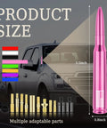 Product size chart for Bullet Antenna For Trucks And SUVs With Dope Upgraded Pink US Flag Design Exterior Decoration