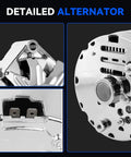 Close-up of One Wire Self Exciting High Output 105 Amp Alternator For Chevy 350 SBC And BBC Swaps 10SI Style components