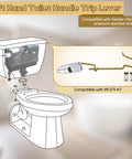 Left Hand Pressure Assist Toilet Lever With Linkage For Gerber Ultra Flush Tanks 99-571-KT Compatible Durable Brass Construction One Pack Replacement Handle For Smooth Flush And Long Lasting Performance. Left-hand brass toilet lever with linkage for pressure-assisted tank.
