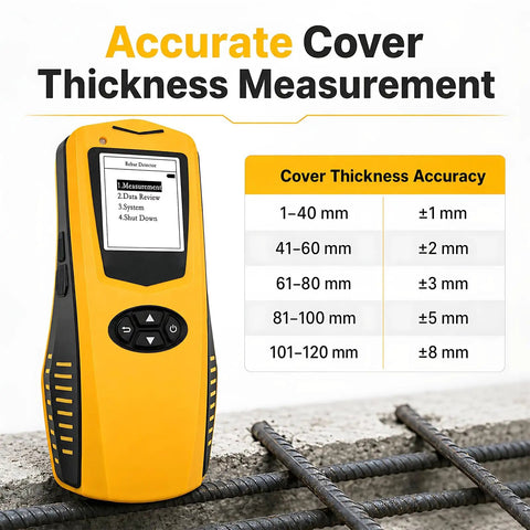 Workhorse Rebar Detector And Concrete Cover Meter Pinpoints Steel Fast And Measures Diameter Up To One Hundred Twenty Millimeters Dead On Precision With Butter Smooth Scanning Job Site Ready
