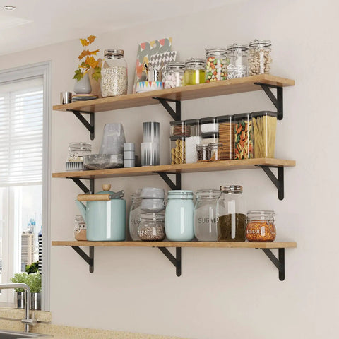 Built Tough As Nails 12X8 Inch Heavy Duty L Brackets For Shelves, Rock Solid Black Steel Angle Mounts With Triangular Support Design, Quick Install Hardware For Stress Free DIY Shelving Or Home Upgrades