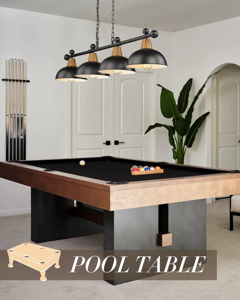 Four Light Pool Table Light For Seven And Eight Foot Tables 48 Inch Modern Billiard Hanging Lamp For Game Room Kitchen Bar