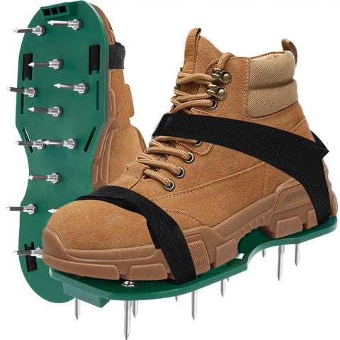 Spiked Lawn Aerator Shoes With Adjustable Straps For Easy Yard Aeration Do It Yourself Dope Garden Tool Reusable Plastic Sandals, size 29.5x13x3.2 cm