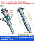Diagram of M6x52mm zinc-plated steel molly bolts from Drywall Anchor Kit For Hollow Walls With Screws 30Pcs, showing dimensions.
