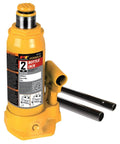Heavy Duty 2-Ton Hydraulic Bottle Jack With 4,000 Lb Lift Capacity, Adjustable Top Screw, Includes Handle, Workhorse Auto Shop Tool For Cars, Trucks, Farm And Workshop, Yellow