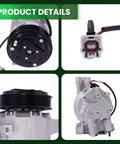 AC Compressor With Clutch Fits Nissan Altima And Infiniti Qx60 2.5L 3.5L Engines Replacement CO29073C close-up view of clutch and pulley assembly.