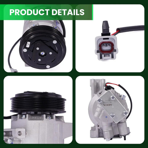 AC Compressor With Clutch Fits Nissan Altima And Infiniti Qx60 2.5L 3.5L Engines Replacement CO29073C close-up view of clutch and pulley assembly.