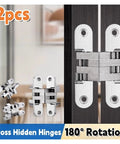 Invisible Hinge For 180 Degree Folding Doors Concealed Cross Hinges For 18mm To 25mm Doors Multicolor Pack Of 2 Color 3