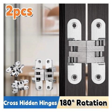 Invisible Hinge For 180 Degree Folding Doors Concealed Cross Hinges For 18mm To 25mm Doors Multicolor Pack Of 2 Color 3