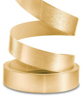 Gold Edge Banding 2 Inch By 25 Foot Brushed Aluminum Edge Trim for cabinets in spiral form showing texture and finish.