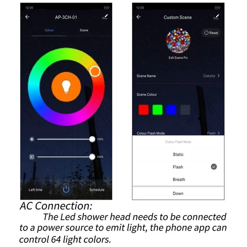 Next Level RGB LED Shower System With 80X60 Cm Rain Head And Flexible Handheld Wand app controlling 64 light colors.