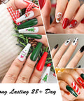 Festive nail art using Hema Free Gel Nail Polish Set With 30 Pcs 9ml Each Soak Off Formula LED Compatible in various colors.