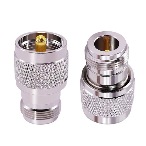 2 Pack UHF PL259 Male To N Female Straight Coax Adapter RF Coaxial Connector for CB Ham Radio Walkie Talkie WiFi Antenna