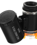 60X Handheld Pocket Microscope For Coins And Jewelry, Textiles And Printing Inspection, Portable Magnifier With Pouch, Mini Magnification For Grownups And Kiddos, Easy To Use For Close Up Details, black body with cap