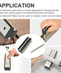 Top Shelf Four Sided Sharpening Stone With Slick Removable Block And Diamond Sand Strips Grit 300 Through 1000 for woodworking knives.