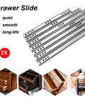 Full Extension Drawer Slides 2 Pair Ball Bearing Telescopic Rails For Furniture displayed with usage examples