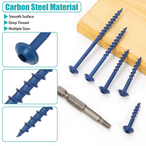 101 Piece Pocket Hole Screws Kit With Square Drive For Exterior Wood Projects, Pro Grade Size Eight By One And A Half Inch