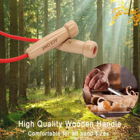 16 Ft Jump Rope for Kids With Adjustable Length, Double Dutch Style Rope With Wooden Handle in forest setting
