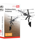 Outdoor HD Digital Long Range TV Antenna With J Mount For Attic Or Outdoor Use, Weather Resistant, 4K And 1080P HD Ready, VHF UHF Reception, Free Local Channel Access, Cut The Cord And Stream In Crystal Clear Picture.