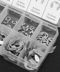 E Clip Washer Kit 120 Piece Stainless Steel M1.5 To M10 External Retaining Rings in box, 5 size compartments visible.