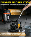 Four Head Concrete Grinder Set With Long Handle 4 Inch Diamond Wheels 3800W High Power 0 To 6000 RPM Concrete Floor Grinder Dust Extraction Shroud Auxiliary Wheels used with vacuum and water pump in workshop