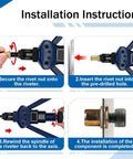 Installation instructions for Rivet Nut Kit 188-Piece 1/4-20 Zinc Plated Carbon Steel Rivnuts With Flat Head Knurled Threads