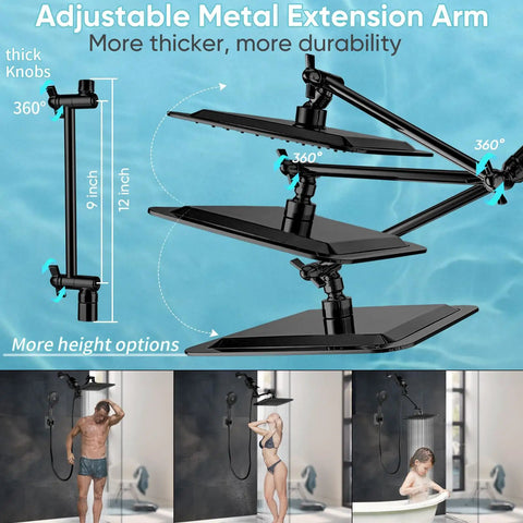 Dual Filtered Shower Head And Handheld Sprayer With Six Spray Settings High Pressure Rainfall Massager Twenty Stage Filter Top Tier Water Quality Zero Drama Install With Flex Hose And Matte Black