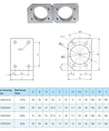 Technical diagram of Durable Aluminum Ball Screw Nut Housing Bracket For RM And SFE2020, 39mm Inside Diameter, 20mm Shaft dimensions.