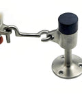 Heavy Duty Stainless Steel Door Stopper With Hook And Rubber Bumper, Wall And Floor Mount Door Holder Quiet Dampening Stop, Rustproof And Durable Barrier To Prevent Collisions, Easy Install With Free Screws Included