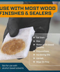 Slick Double Thick Stain Applicator Pad For Wood Finishes And Gel Coating With High Capacity Foam Core shown with gel stain.