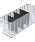 Plastic Width Dividers For AkroDrawers Storage Drawers, Customizable organization inserts, 6 pack, black, installed in drawer