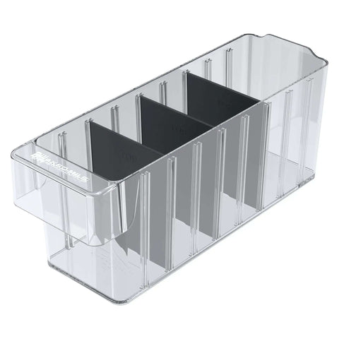 Plastic Width Dividers For AkroDrawers Storage Drawers, Customizable organization inserts, 6 pack, black, installed in drawer