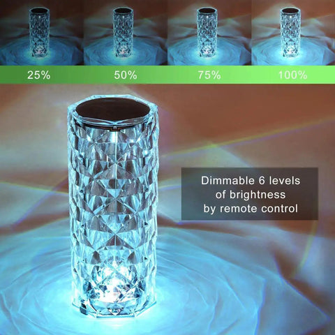 Color Changing LED Crystal Lamp Night Light with USB Touch Control and dimmable brightness levels