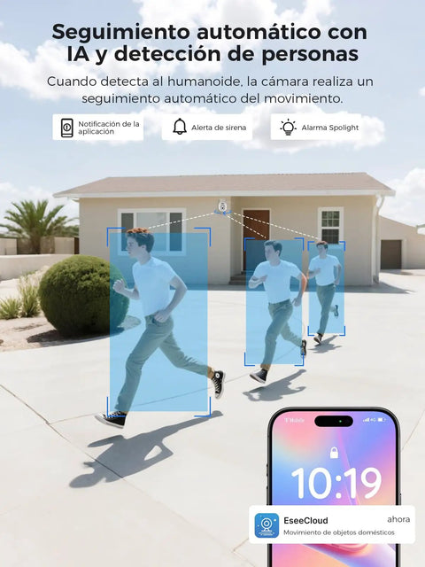5MP Wireless PTZ Security Camera System With Indoor And Outdoor IP66 Weatherproof Cameras 4K 10CH NVR tracking motion detection