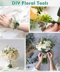 DIY floral arrangement with Must Have Floral Arrangement Tool Kit With Green Floral Tape And Wire, Corsage Pins, Satin Ribbon.