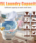 Straight Up 15L Portable Washing Machine With Three Cleaning Modes Foldable Mini Washer For Campers Travel And Dorm Life washing small items with water and clothes.